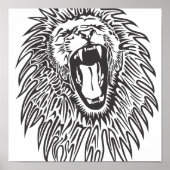 zwart-wit-leeuwenvector poster (Voorkant)