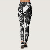 Zwart-wit Leggings met gedrukte graffiti kunst (Achterkant)