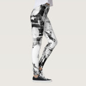 Zwart-wit Leggings met gedrukte graffiti kunst (Rechts)