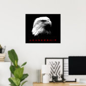 Zwart-wit leiderschap Eagle Eyes Poster (Thuiskantoor)
