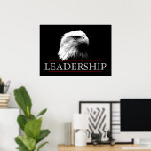 Zwart wit leiderschap onverschrokken adelaar Poste Poster (Thuiskantoor)