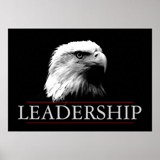 Zwart wit leiderschap onverschrokken adelaar Poste Poster (Voorkant)