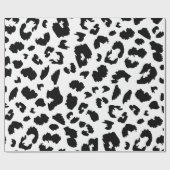 Zwart-wit Leopard print Cadeaupapier (Vlak)