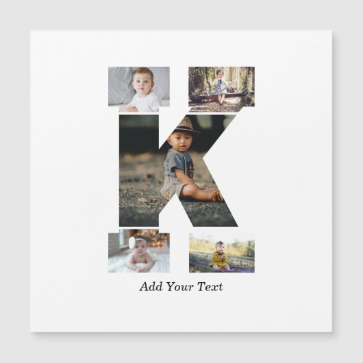 Zwart-wit Letter K Fotocollage (Voorkant)