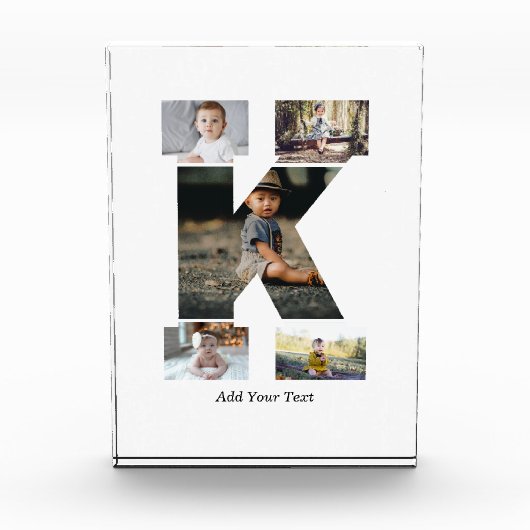 Zwart-wit Letter K Fotocollage Fotoblokken (Voorkant)