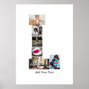 Zwart-wit letter L Fotocollage Poster