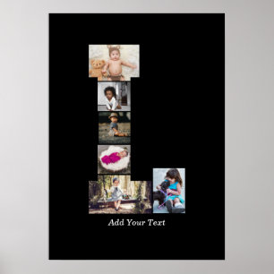 Zwart-wit letter L Fotocollage Poster