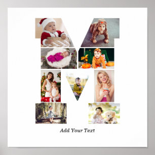 Zwart-Wit Letter M Foto Collage Poster