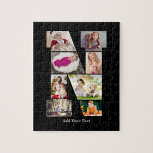 Zwart-Wit Letter N Foto Collage Legpuzzel