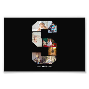 Zwart-wit Letter S foto collage Afdruk