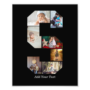 Zwart-wit Letter S foto collage Afdruk