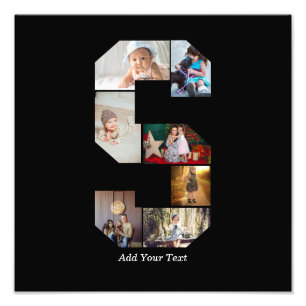 Zwart-wit Letter S Fotocollage Foto Afdruk