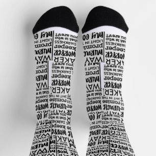 ZWART-WIT LETTERTYPE ONTWERPEN Crew Sokken