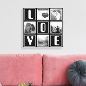 Zwart-wit liefde fotocollage canvas afdruk (Insitu (Woonkamer))