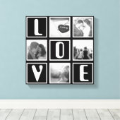 Zwart-wit liefde fotocollage canvas afdruk (Insitu (Houten vloer))