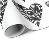 Zwart-wit LIEFDE hart Cadeaupapier (Rol Hoek)