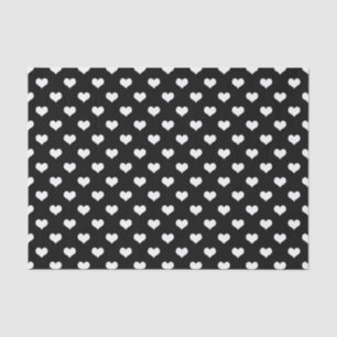 Zwart Wit Liefde Hart Patroon Ontwerp Tissuepapier