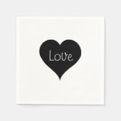 ZWART & WIT LIEFDE HART Tekst Print Servetten (Voorkant)