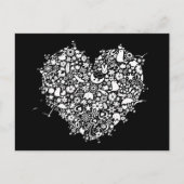 Zwart Wit Liefde Hart Vormt Briefkaart (Voorkant)