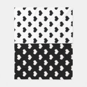 Zwart Wit Liefde Hartpatroon Fleece Deken (Voorkant)