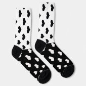 Zwart Wit Liefde Hartpatroon Sokken (Rechts)