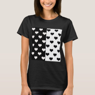 Zwart Wit Liefde Hartpatroon T-shirt