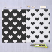 Zwart Wit Liefde Hartpatroon Tissuepapier (Craft)
