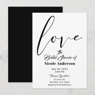 Zwart & Wit LIEFDE Modern Script Trouwen Kaart