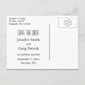 Zwart-wit Liefde Save the Date Aankondigingskaart (Achterkant)