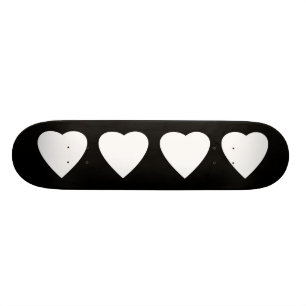 Zwart-wit liefdeshart ontwerp. skateboard