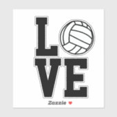 Zwart-wit liefdesvolleybal vinyldecal sticker (Vel)