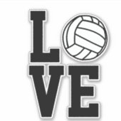 Zwart-wit liefdesvolleybal vinyldecal sticker (Voorkant)