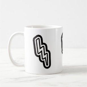 Zwart Wit Lightning Bolt Monogram Vorm Koffiemok