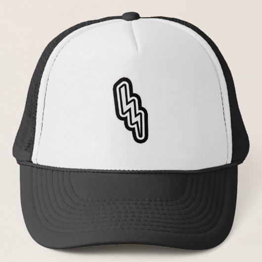 Zwart Wit Lightning Bolt Monogram Vorm Trucker Pet (Voorkant)