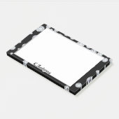 Zwart wit lijst glamoureus monogram post-it® notes (Schuin)