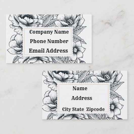 Zwart wit Lijst Visitekaartje