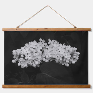 Zwart-wit Lilacs Bloemenfotografie Hangend Wandkleed