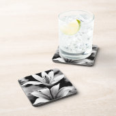 Zwart-wit Lilies Coster Set Bier Onderzetter (Rechterzijde)