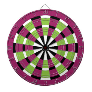 Zwart wit Limoen en Paars dartboard Dartbord