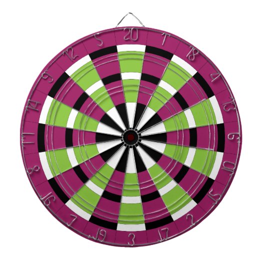Zwart wit Limoen en Paars dartboard Dartbord (Voorkant)
