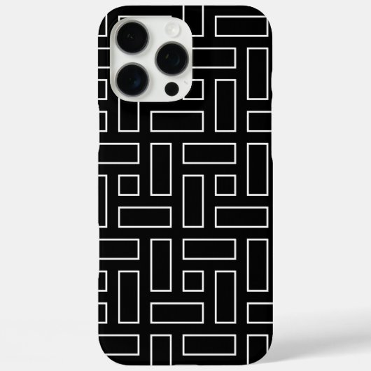 Zwart-wit lineair blokpatroon - Zwart Case-Mate iPhone Case (Achterkant)