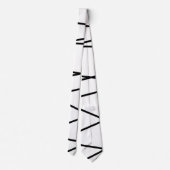 Zwart-wit lineair geometrisch stropdas (Achterkant)