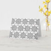 zwart-wit lineaire patroon gevouwen Kaart (Gele Bloem)