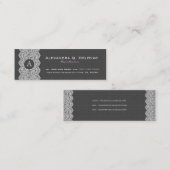 Zwart & Wit  Linnen & Kant Mini Visitekaartje (Voorkant / Achterkant)