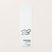Zwart Wit Linnen Monogram Minimalistische Moderne  Visitekaartjes (Buitenkant ongevouwen)