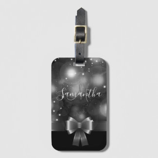 Zwart-wit lint bagagelabel