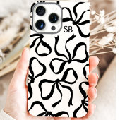 Zwart-Wit Lint Monogram Case-Mate iPhone Case