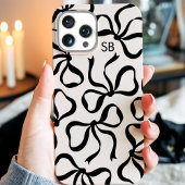 Zwart-Wit Lint Monogram Case-Mate iPhone Case