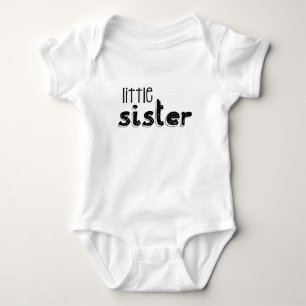 Zwart-wit Little Sister Typografie Romper