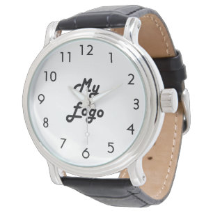 Zwart Wit logo afbeelding bedrijf Horloge
